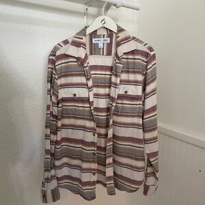 Muted tones striped flannel